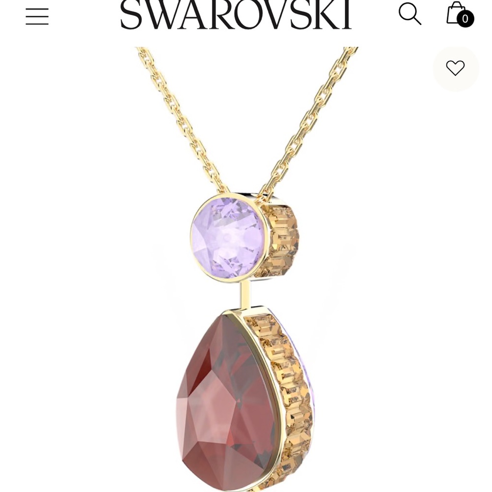 Swarovski Orbita Necklace, Drop cut crystal, Multicolored, Gold-tone Finish - Picture 7 of 15
